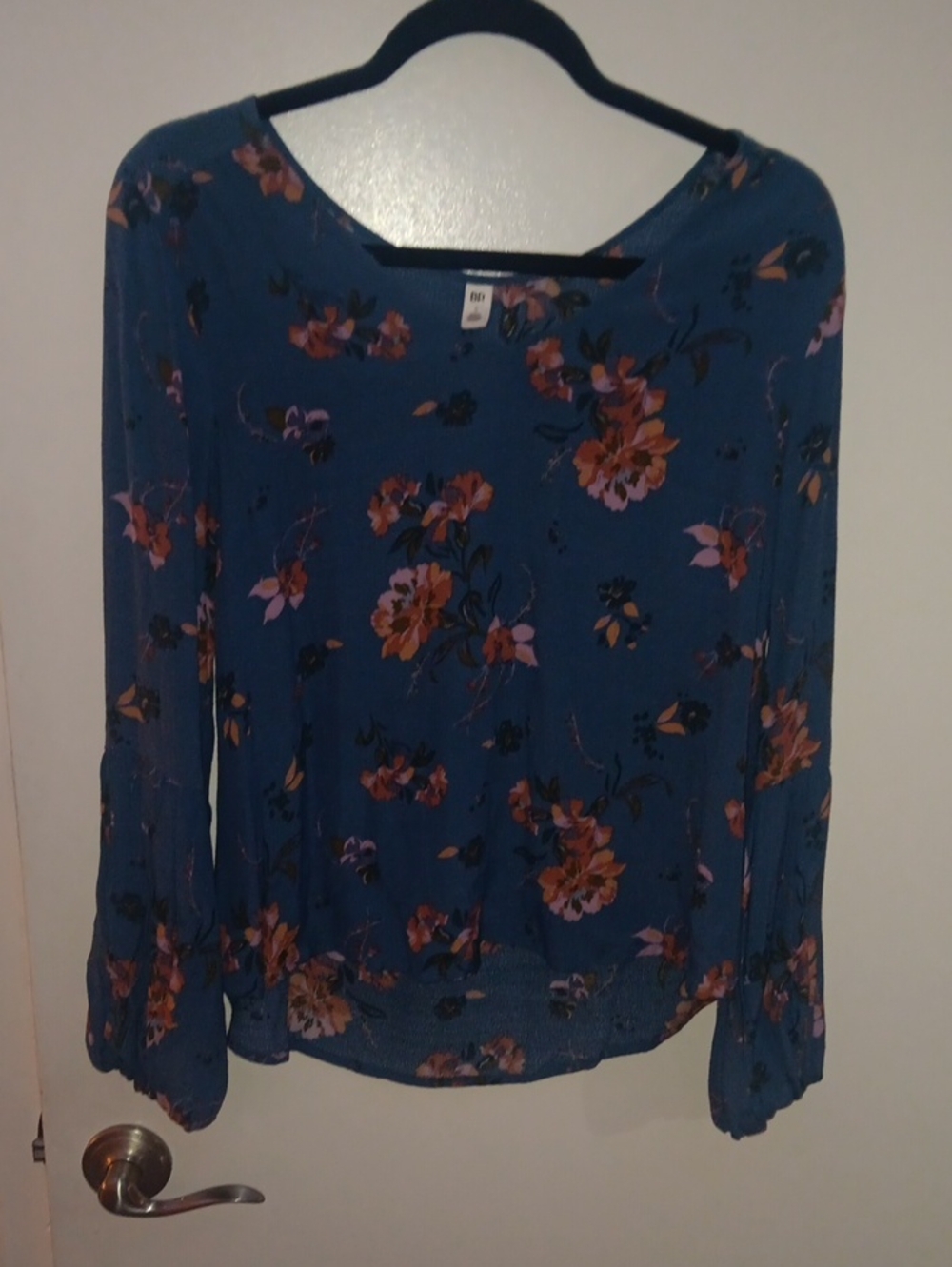 Women’s Floral Long-Sleeve Top - Teal Floral